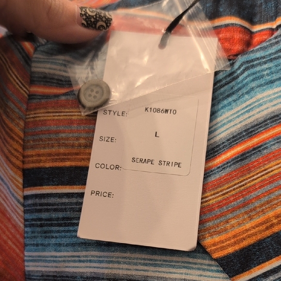 Striped Multicolor Tie-Front Women Top - Picture 3 of 3